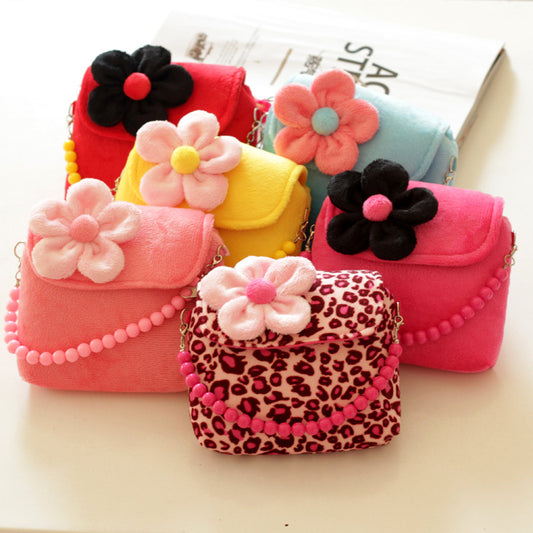 Children's cute flower bead chain hand bag/ baby purse
