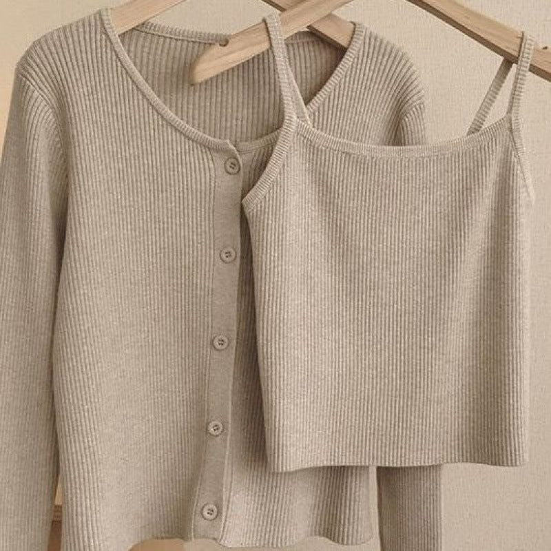 Women's Fashion Set: Tank Top & Knit Cardigan (2 Pieces)