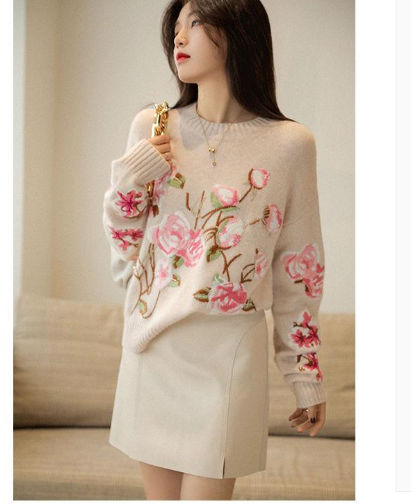 Round Neck Long Sleeve Niche Commute Tops