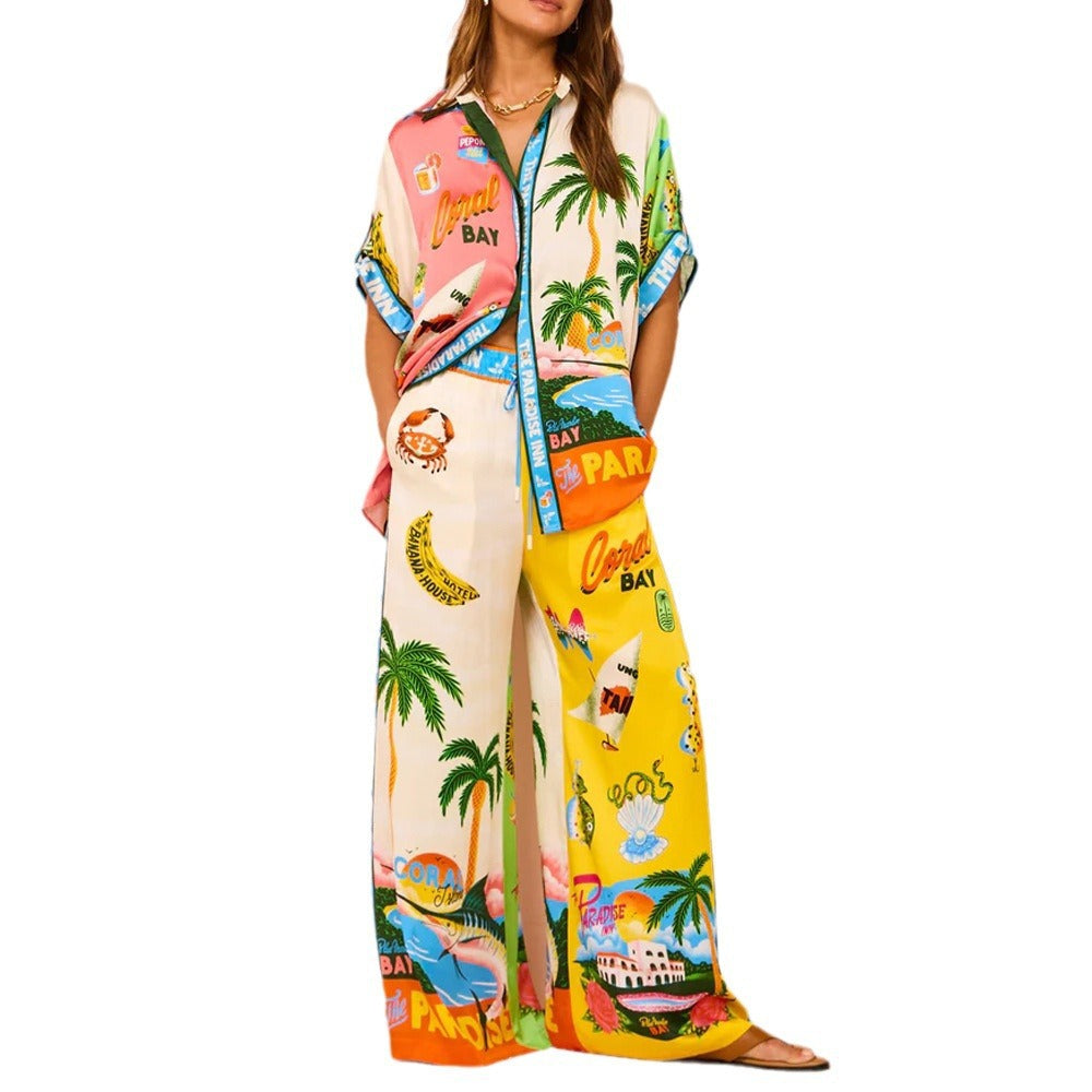 Women's Casual Printed Two-Piece Set
