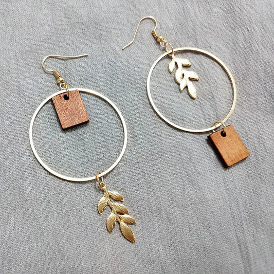 Wooden Leaf Earrings for Women - Fashionable Design
