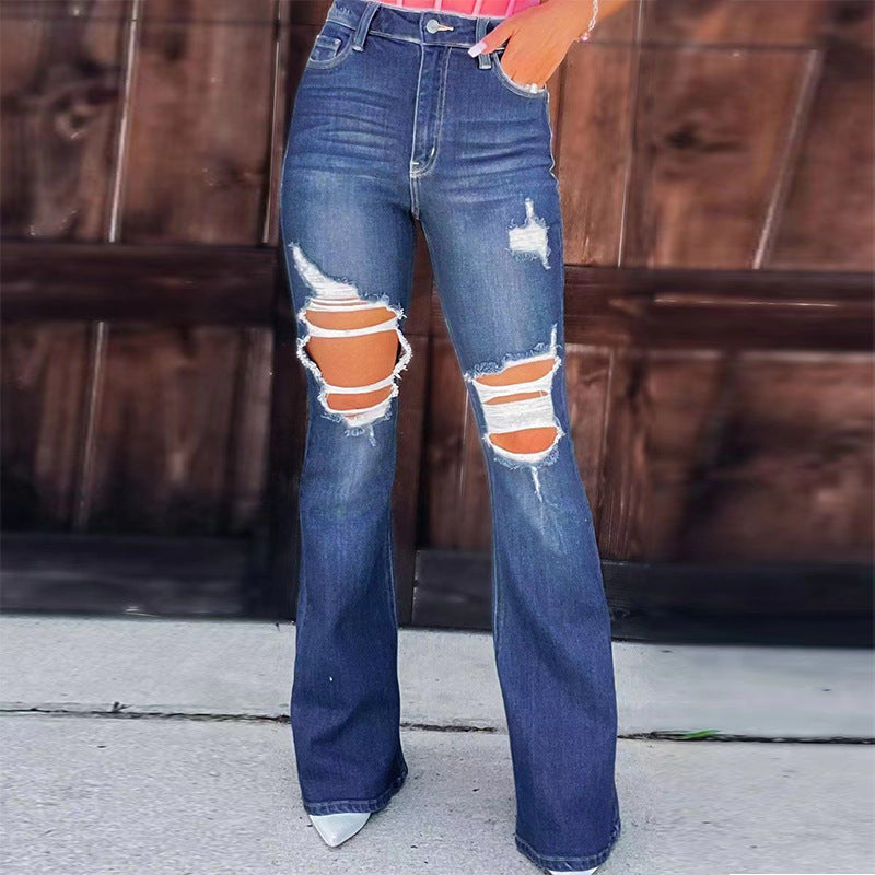 Women's Fashion Casual Ripped Jeans