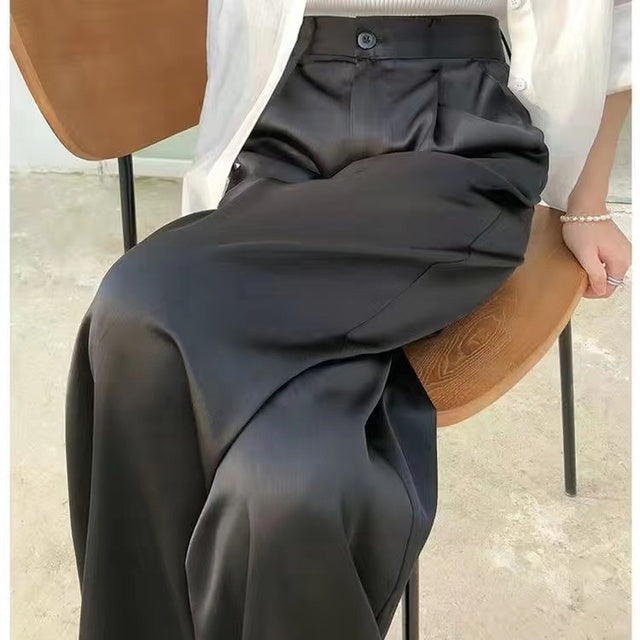 Comfortable Ice Silk Wide Leg Casual Pants for Women