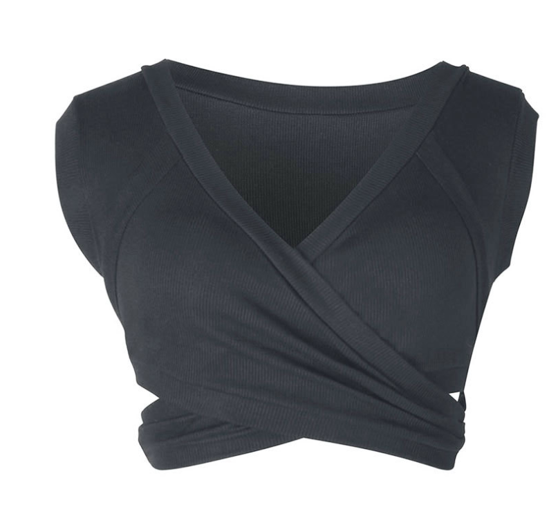 Women's Sleeveless Tie Crop Top Tank Top