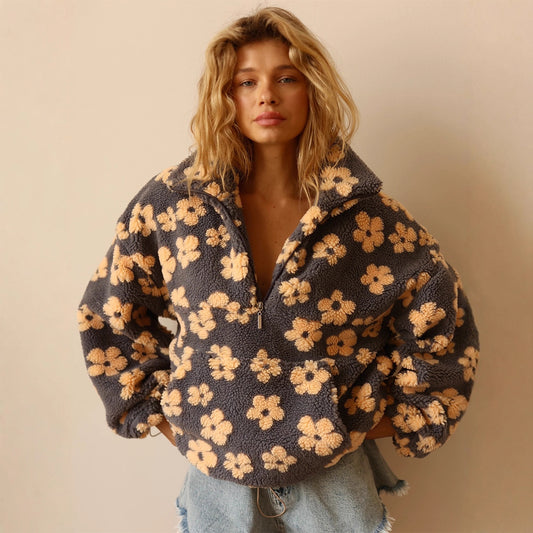 Polyester Warm Furry Coat Women