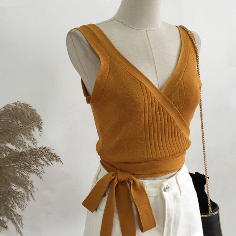 Women's Summer Fashion V-Neck Knitted Tank Top