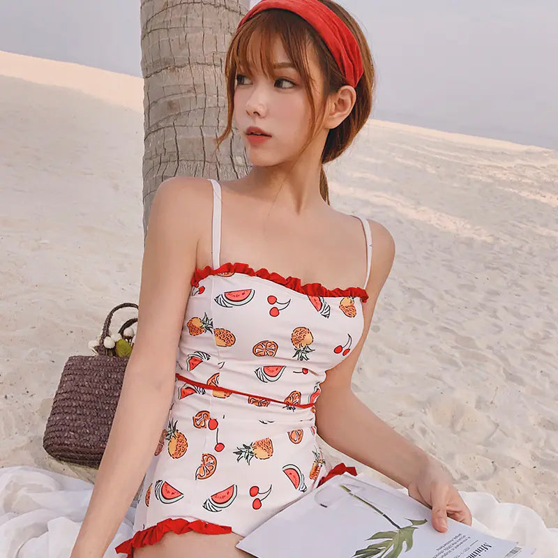 Triangle One-Piece Swimsuit for Women, Slimming Design