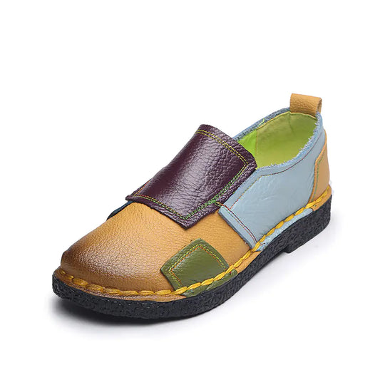 Vintage Style Plus Size Leather Flats for Women