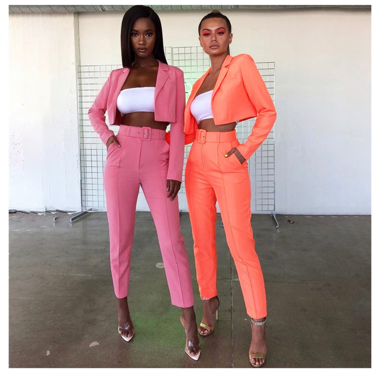 Women's Unbuttoned Blazer Two-Piece Set
