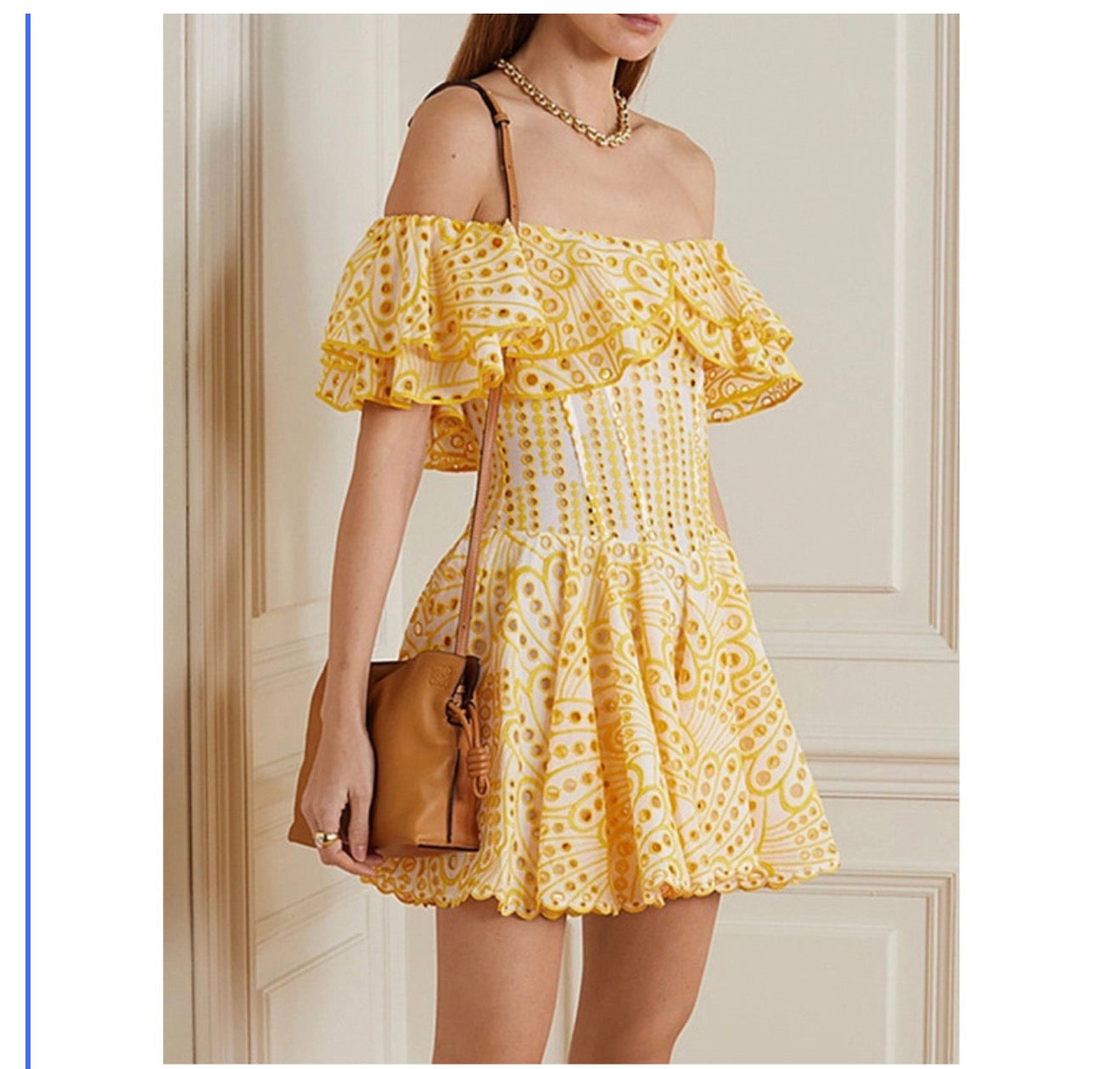 Sweet Sexy Off-Shoulder Ruffled Embroidered Dress