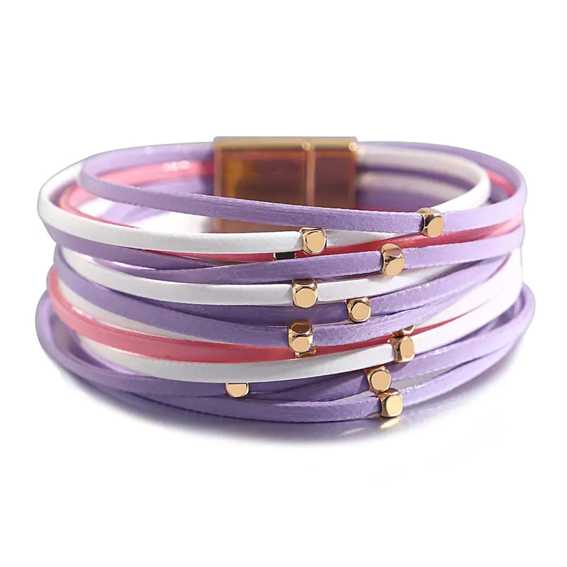 Vintage Beads Soft Leather Women's Bracelet