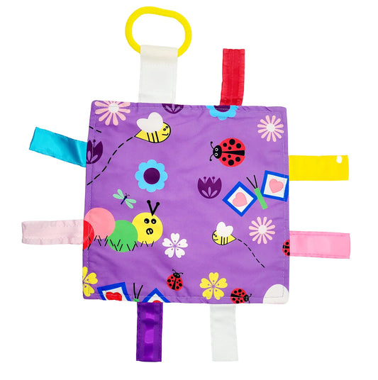 Garden Lovey Tag Baby toys - Soft & Safe Baby Crinkle Toys. Learn Shapes & Colors - Ideal Baby Toy - BPA Free w/Stroller Clip