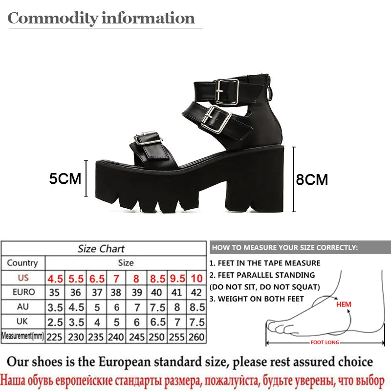 Summer New European Style Chunky Heels Sandals