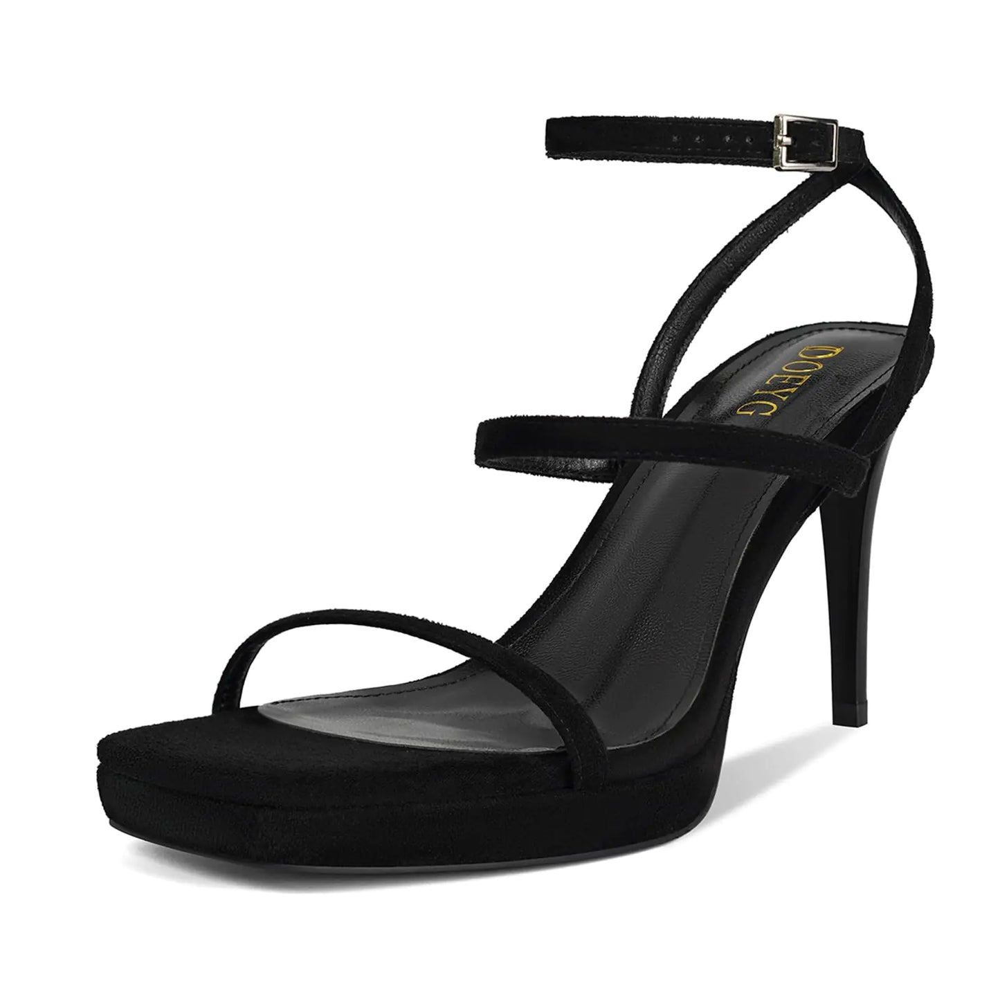 Platform Stiletto Square Open Toe heels. Ankle Strap Sandals, Dress Party Wedding Shoes Size 6.5