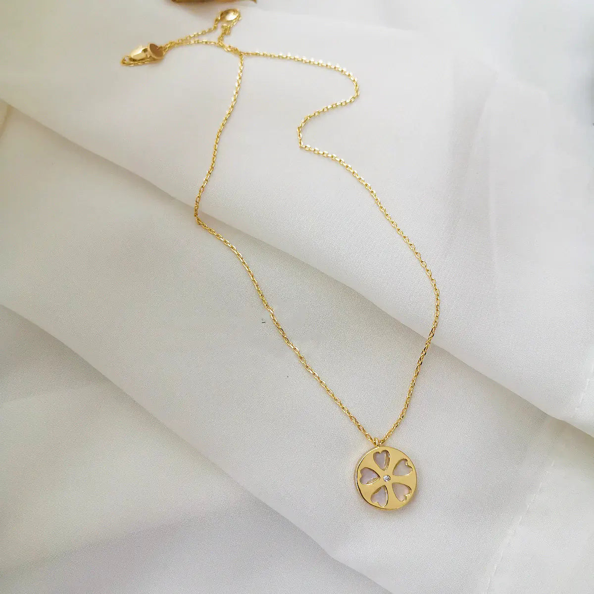 Fashionable Hollow Petal Earrings & Shell Sweater Necklace