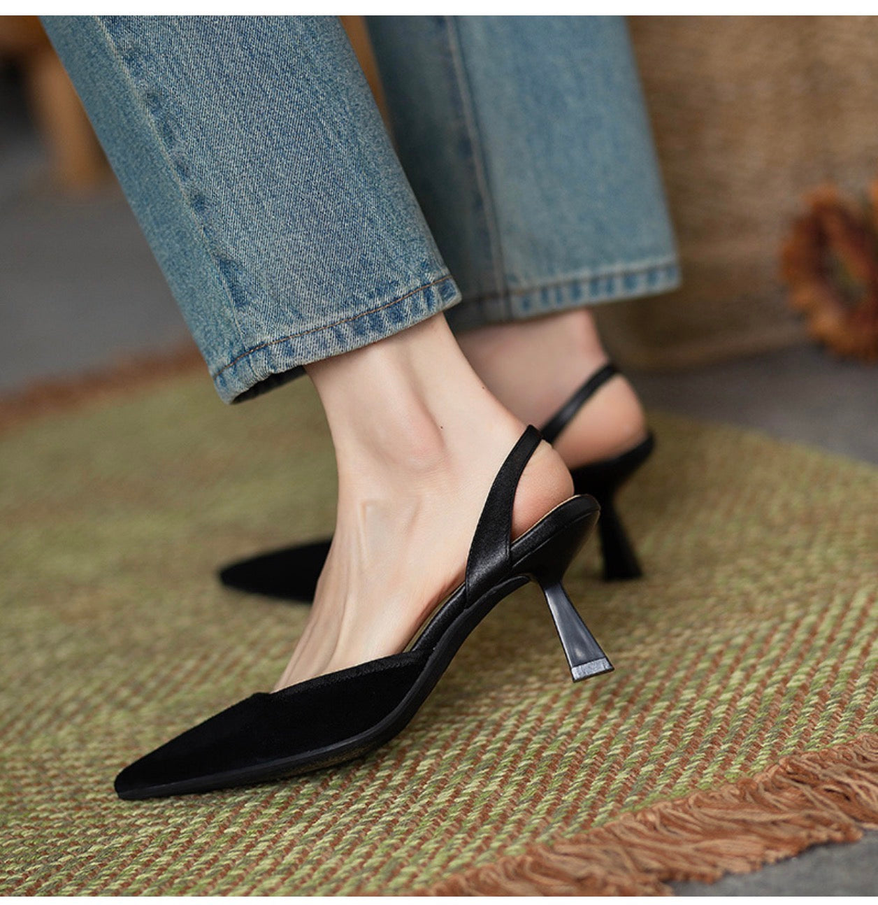 Vintage Pointed Toe Heels for Women Summer