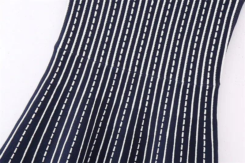 Women's Sleeveless Striped Knit Mini Dress