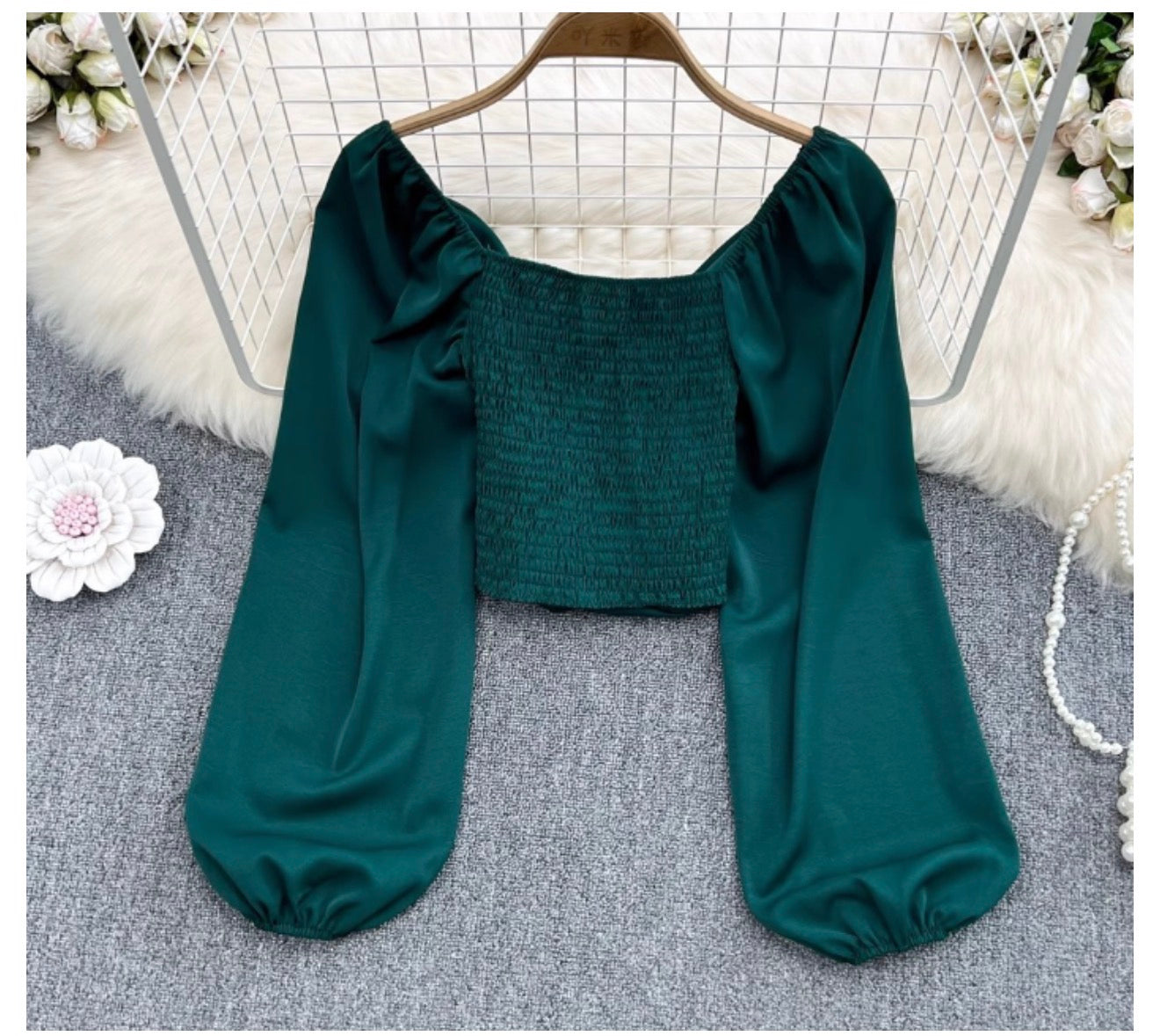 Elegant Retro Chiffon Bubble Blouse for Women