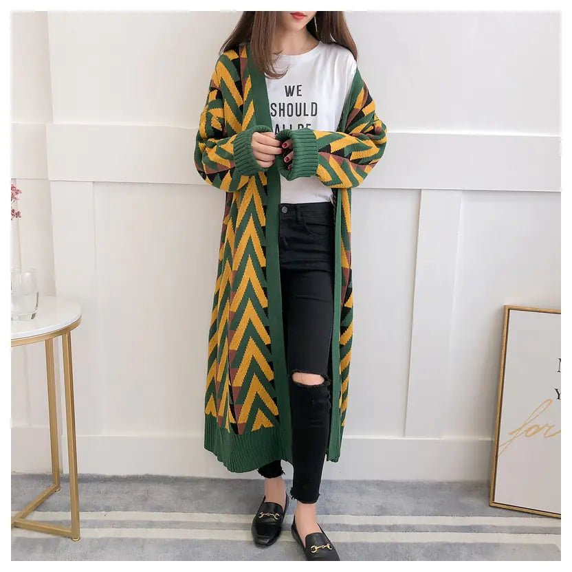 Geometric Cardigan Sweater for Women