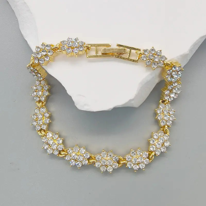 Geometric Diamond Rhinestone Roman Style Bracelet