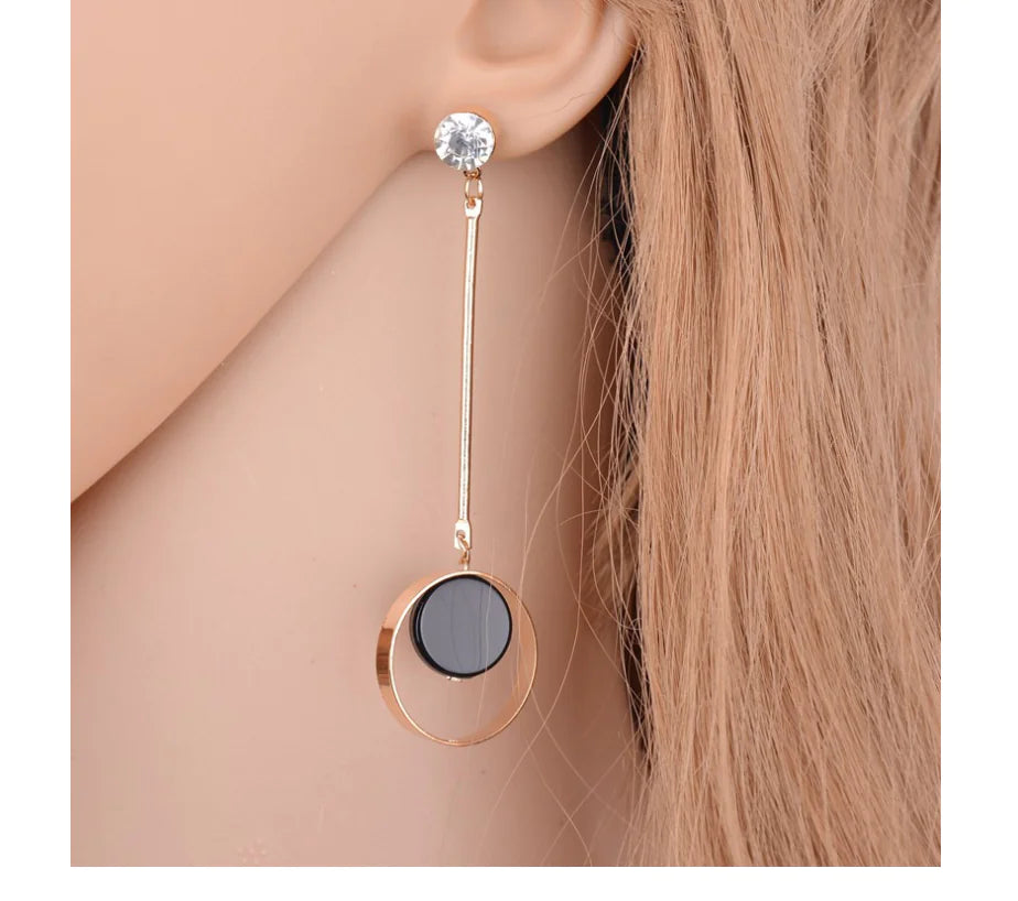 Stylish Asymmetrical Long Drop Earrings for Women