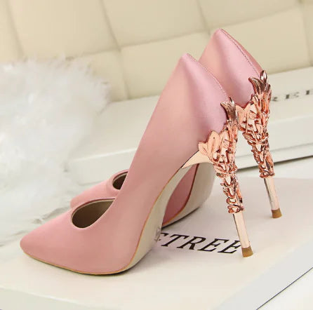 Luxury Silk High Heels for Women Fashion Footwear