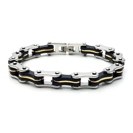 Titanium Steel and Silicone Bicycle Bracelet