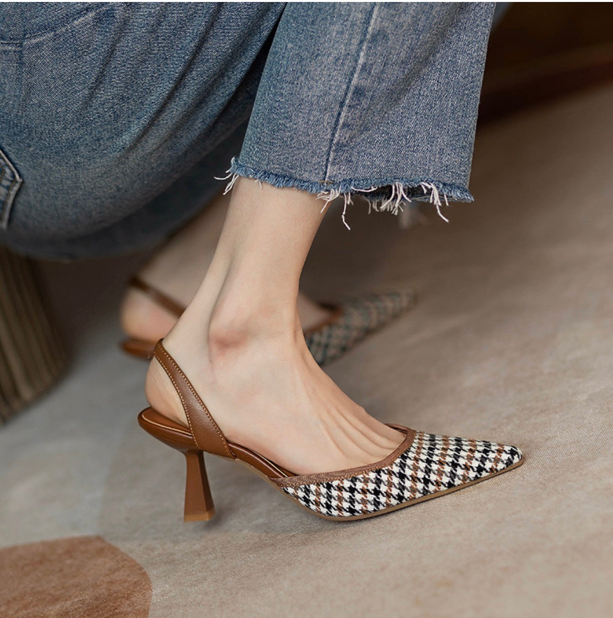 Vintage Pointed Toe Heels for Women Summer