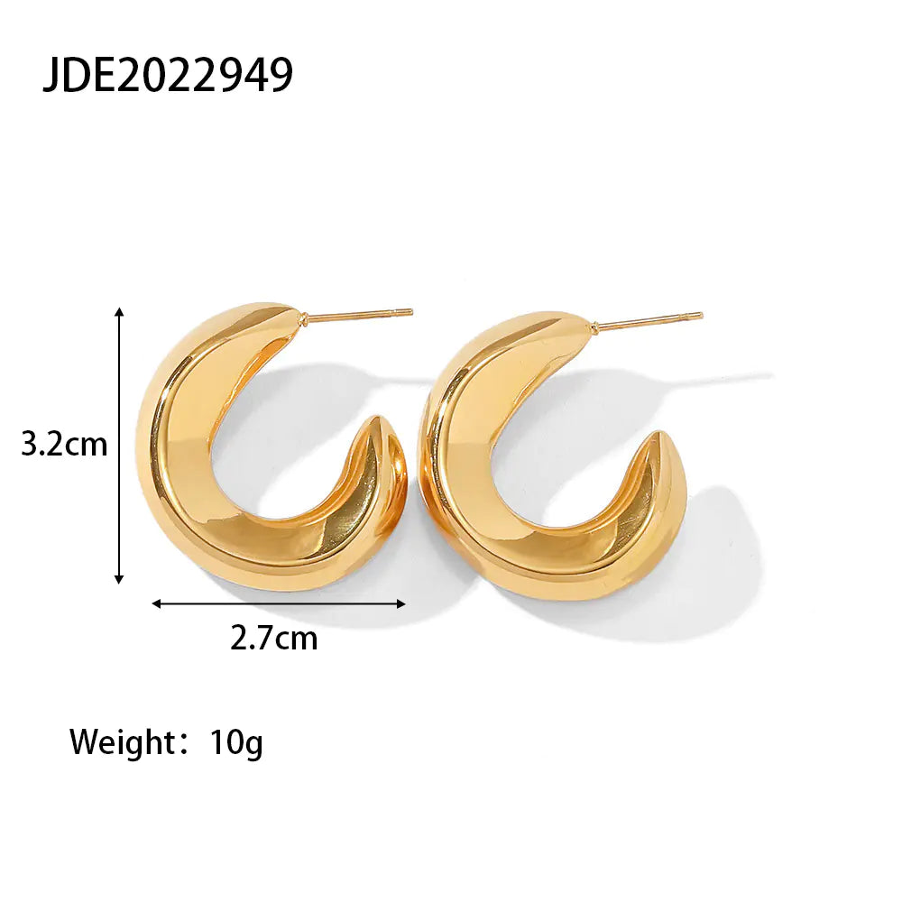 Stylish Stainless Steel Hoop Earrings for Women