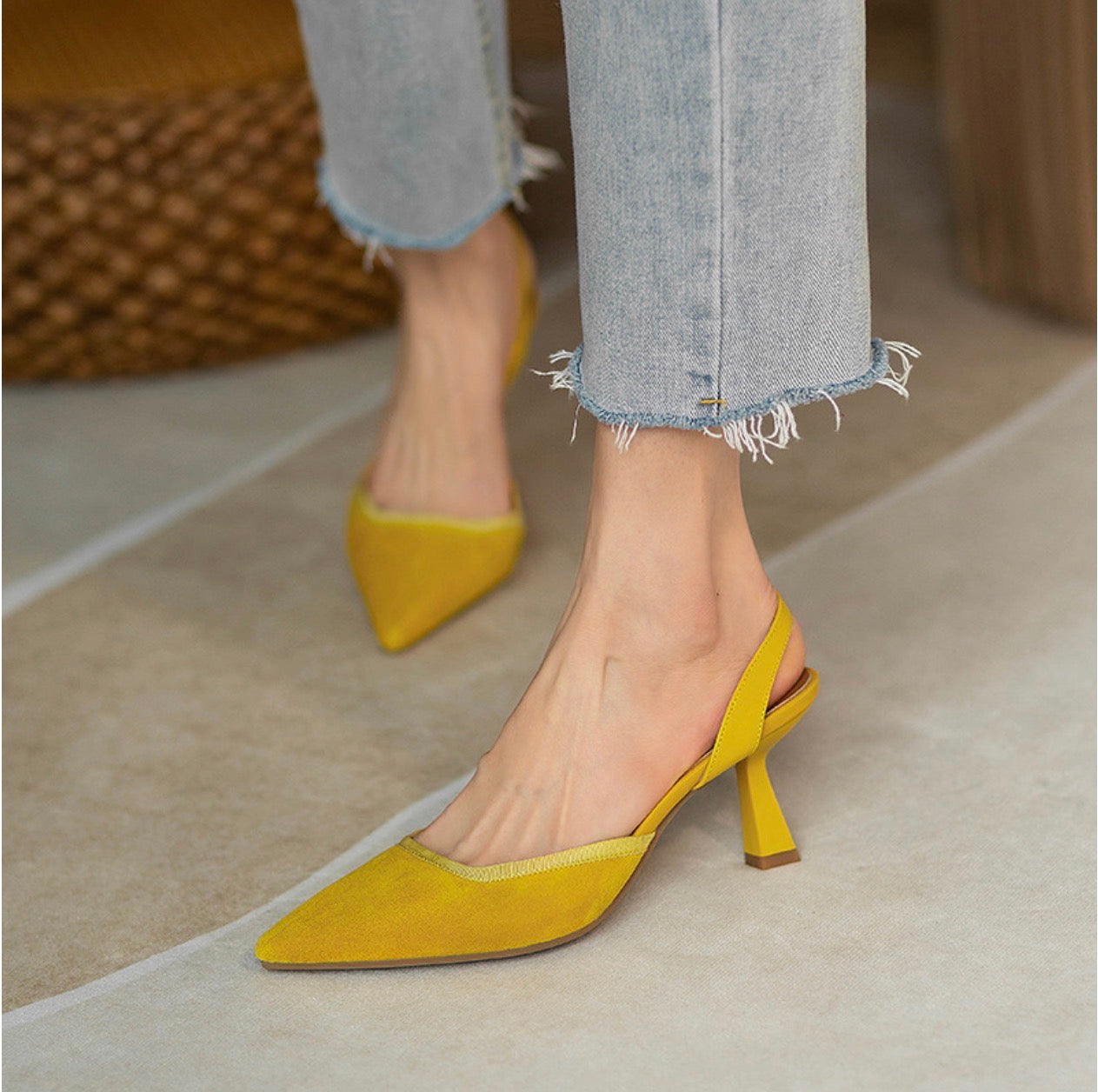Vintage Pointed Toe Heels for Women Summer