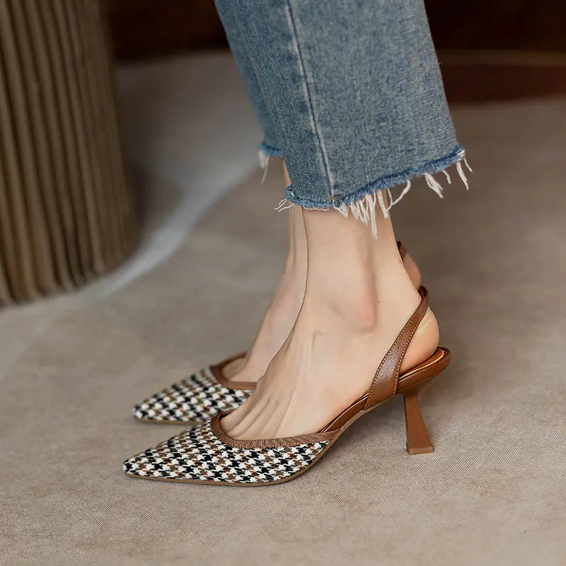 Vintage Pointed Toe Heels for Women Summer