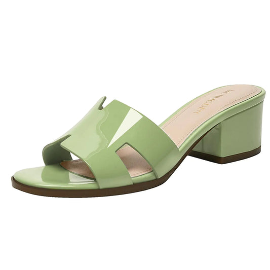 Womens Chunky Open Toe heels. Block Dressy Low Heel Kitten Sandals. Summer Comfy Heels.