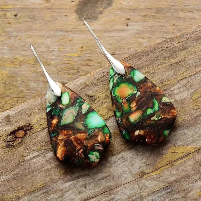 Colorful Teardrop Pendant Earrings for Women