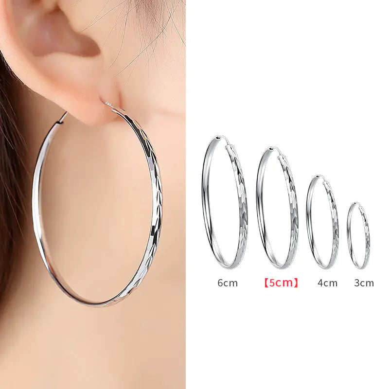 925 Silver Hoop Earrings for Women - Trendy Design