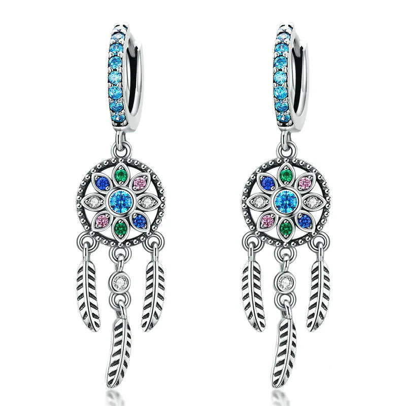 925 Silver Dreamcatcher Earrings for Women SCE713