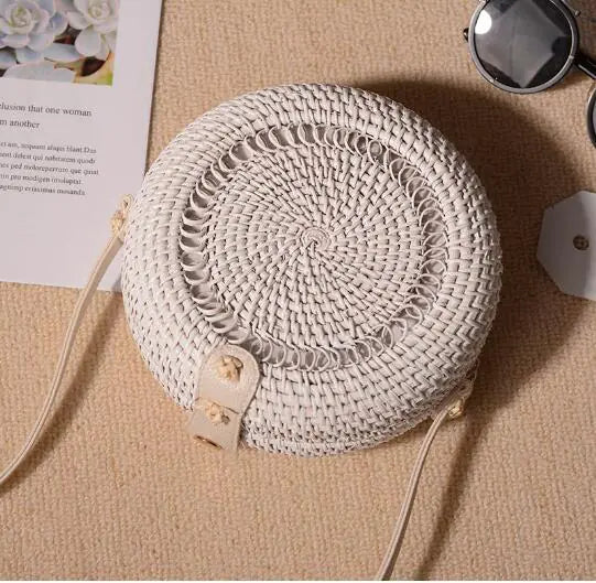 Woven Square and Round Shoulder Bags (Crossbody Style)
