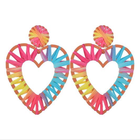 Campfire Party Heart-Shaped Hollow Earrings