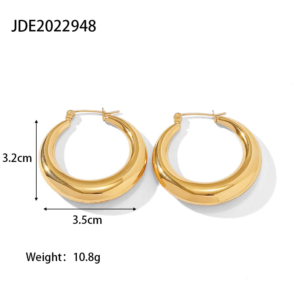 Stylish Stainless Steel Hoop Earrings for Women