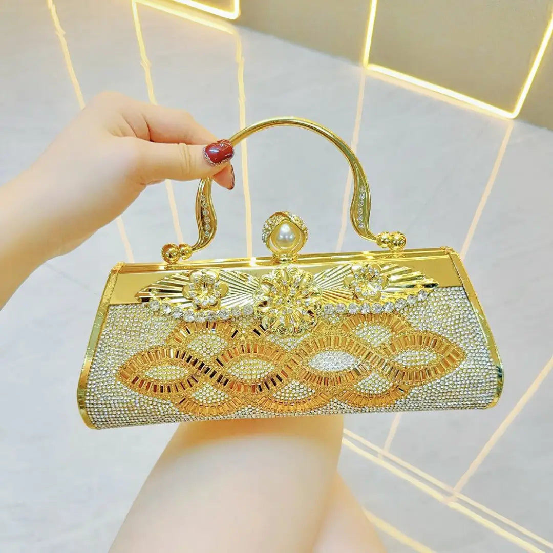 Handmade rhinestone Dinner hand bag. Cocktail Dress Purse Clutch