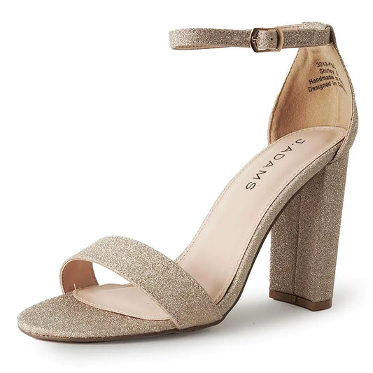 Block Heels for Women. Ankle Strappy Dressy Sandals - Chunky Heels - Party Shoes for Summer