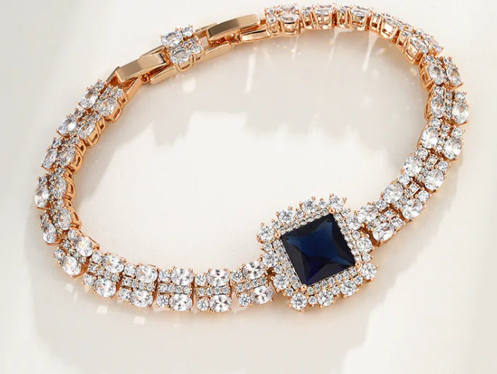 Square Micro Inlaid Zirconium Buckle Bracelet