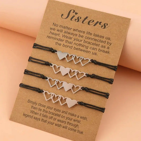 Heart-shaped Braided Stainless Steel Bracelet