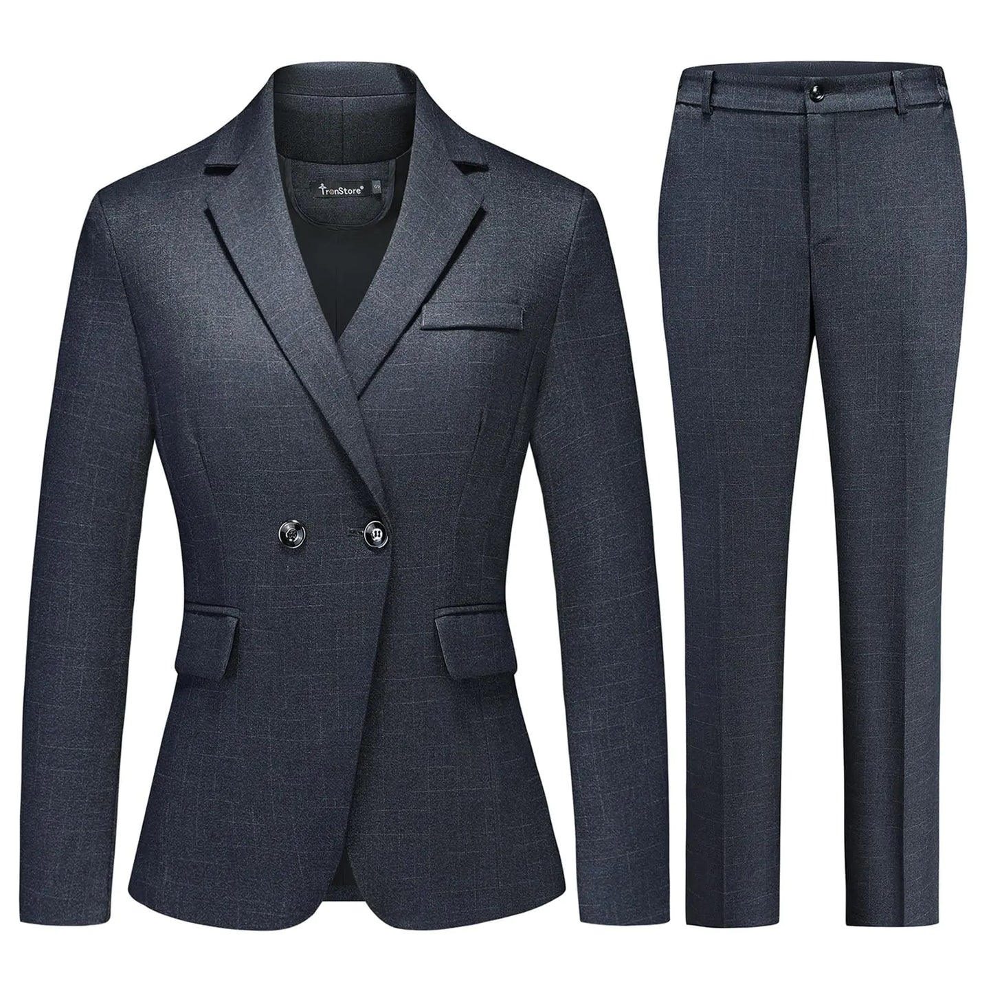 Womens Plaid 2 Piece Set Suit. Work Blazer Pants Suiting for Office Outfits