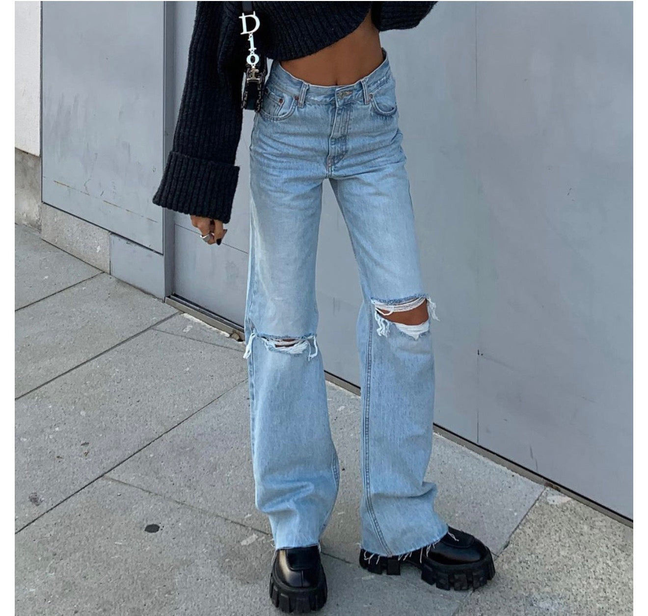 Ripped Women's Jeans Trousers