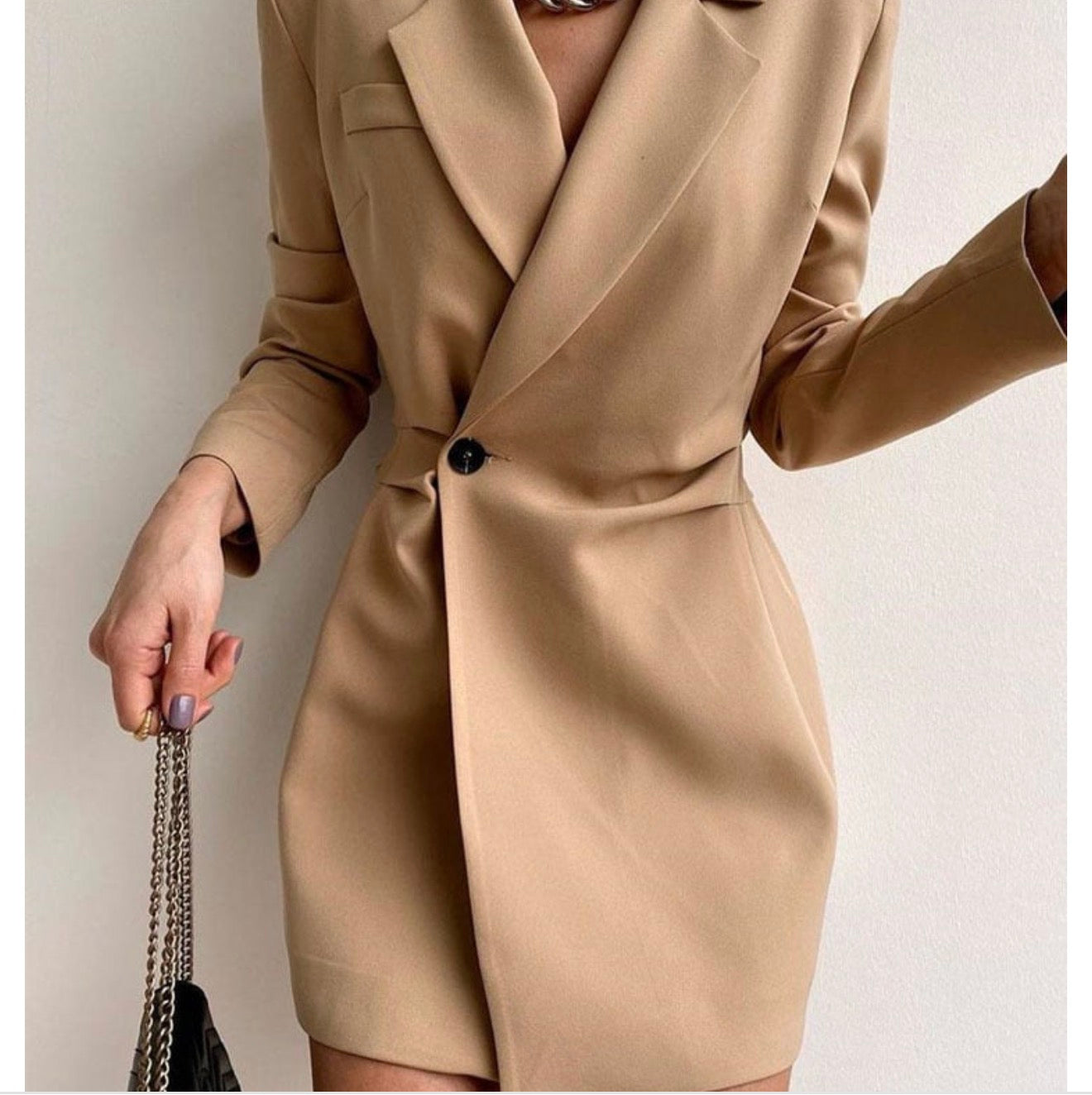 Professional Long Sleeve Lapel Suit Dress