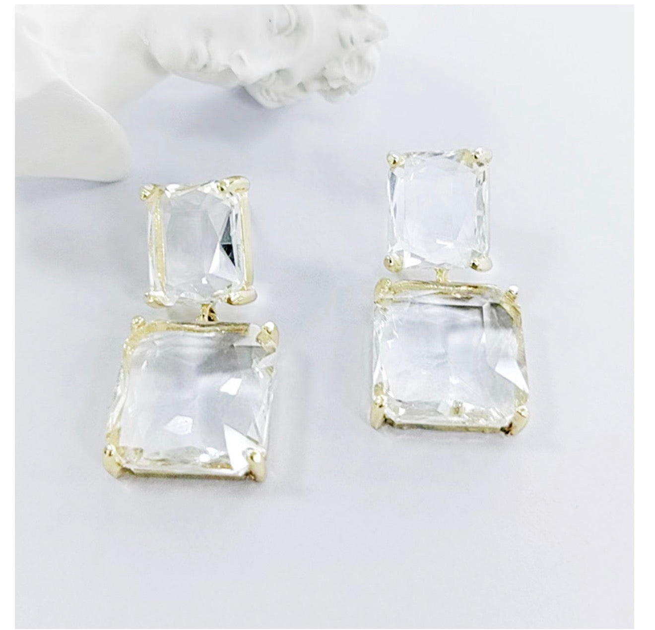 Korean Style Geometric Crystal Earrings for Women