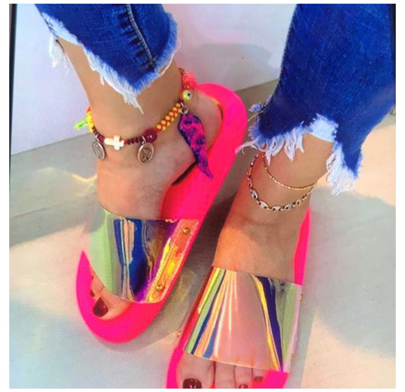 Summer Women's Sequined Sandals and Beach Shoes