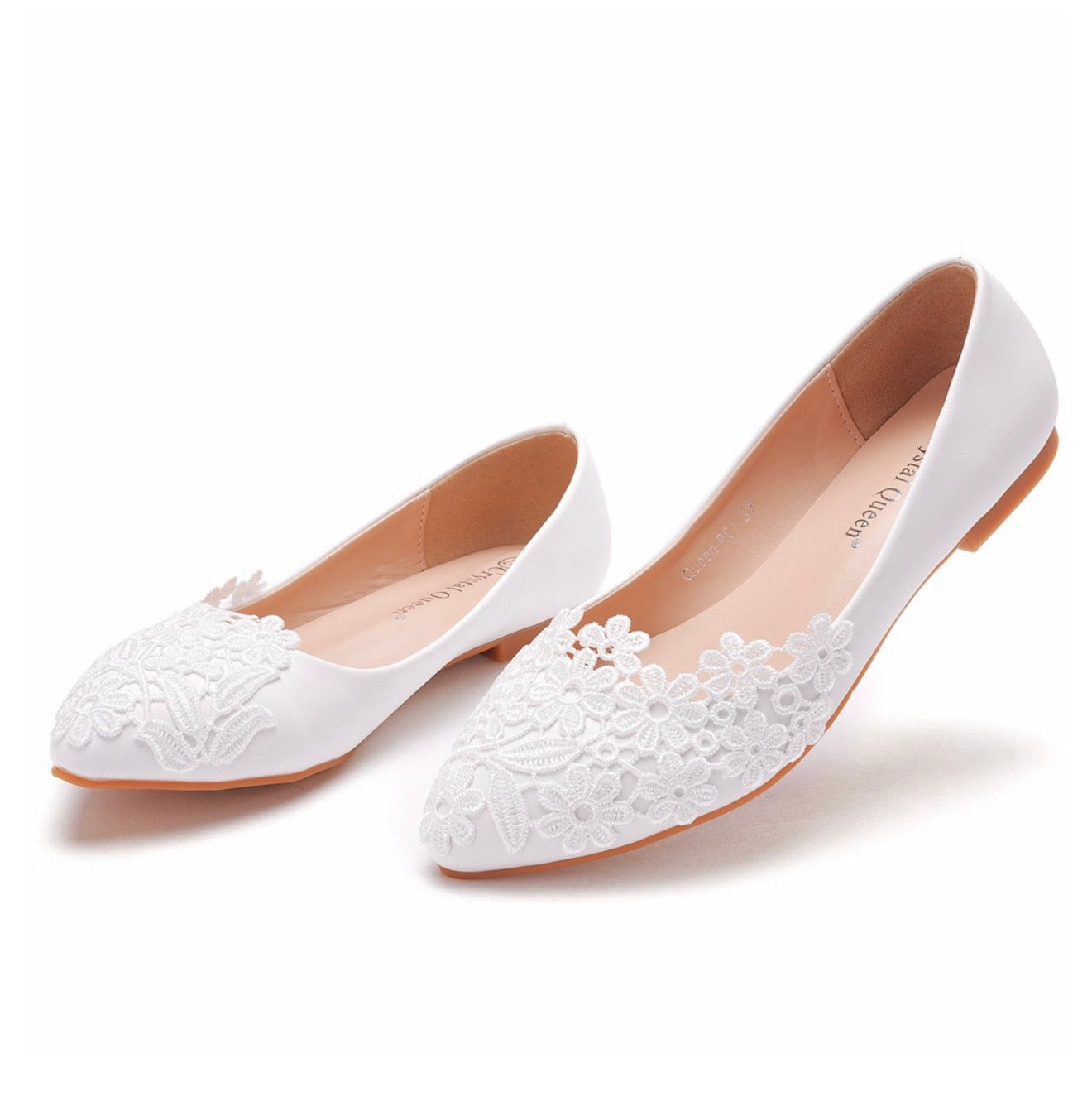 White Pointed Toe Casual Flats