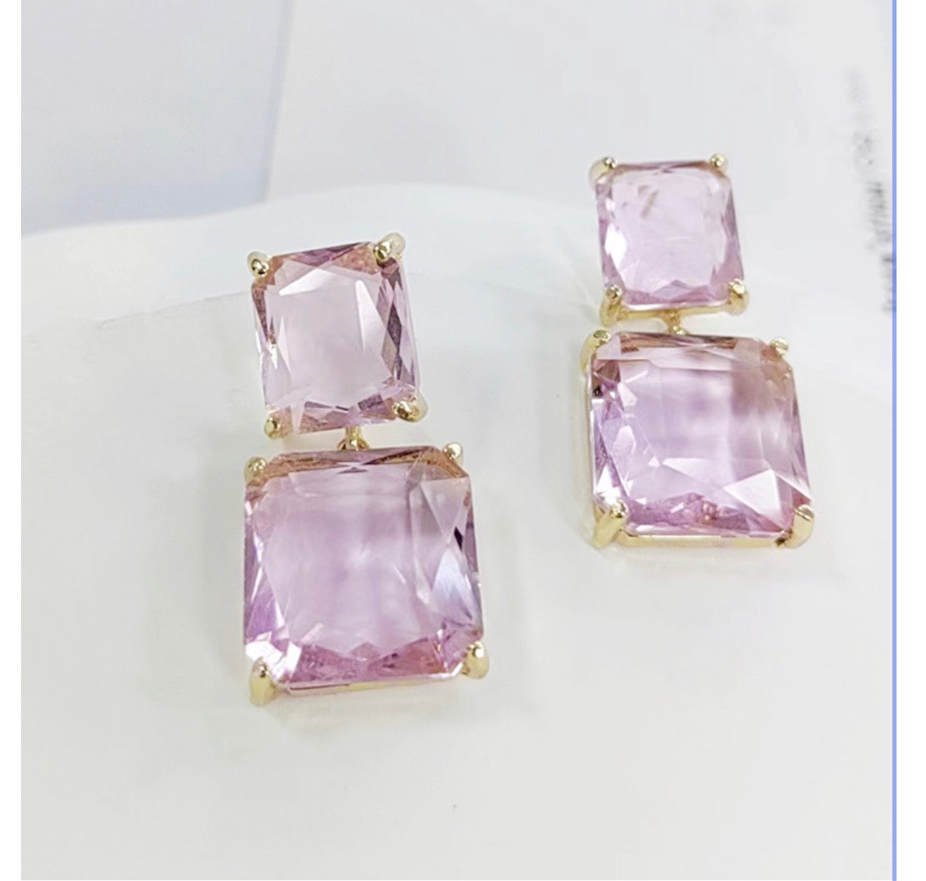 Korean Style Geometric Crystal Earrings for Women