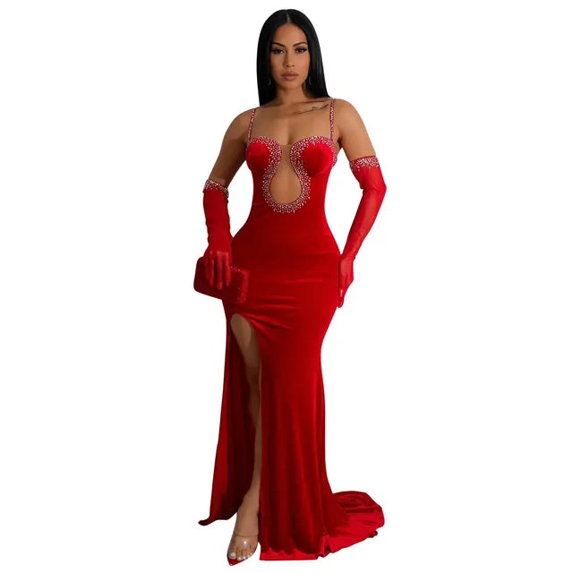 Autumn Sexy Diamond Evening Dress for Women